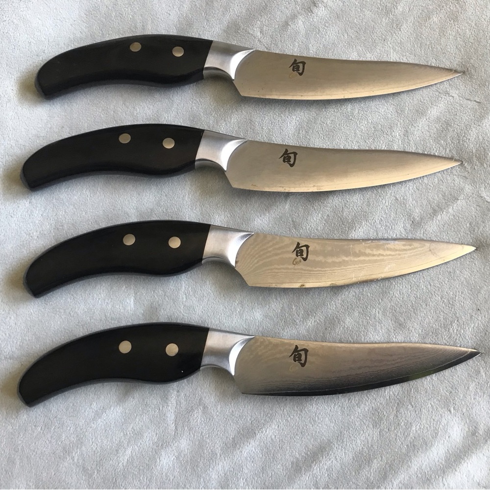 SHUN Ken Onion Black Handle Steak Knife Set (4-Piece)